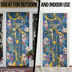 Parramatta Eels Door Cover Tropical Hibiscus Floral Pattern With Blue And Yellow Accents