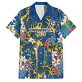 Parramatta Eels Family Matching Off Shoulder Maxi Dress and Hawaiian Shirt Tropical Hibiscus Floral Pattern With Blue And Yellow Accents
