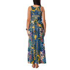 Parramatta Eels Family Matching Tank Maxi Dress and Hawaiian Shirt Tropical Hibiscus Floral Pattern With Blue And Yellow Accents