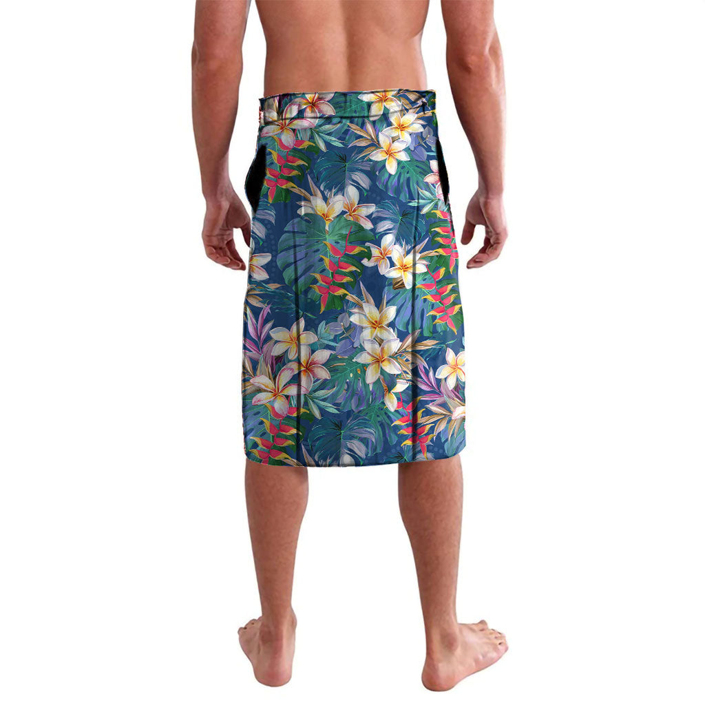 Parramatta Eels Lavalava Tropical Hibiscus Floral Pattern With Blue And Yellow Accents