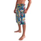 Parramatta Eels Lavalava Tropical Hibiscus Floral Pattern With Blue And Yellow Accents