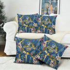Parramatta Eels Pillow Cover Tropical Hibiscus Floral Pattern With Blue And Yellow Accents