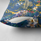 Parramatta Eels Pillow Cover Tropical Hibiscus Floral Pattern With Blue And Yellow Accents