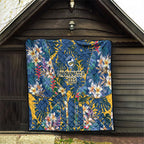 Parramatta Eels Quilt Tropical Hibiscus Floral Pattern With Blue And Yellow Accents