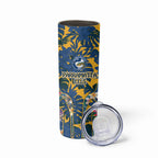Parramatta Eels Skinny Tumbler Tropical Hibiscus Floral Pattern With Blue And Yellow Accents