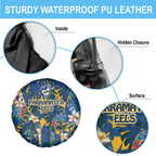 Parramatta Eels Spare Tire Cover Tropical Hibiscus Floral Pattern With Blue And Yellow Accents
