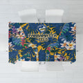 Parramatta Eels Tablecloth Tropical Hibiscus Floral Pattern With Blue And Yellow Accents