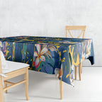 Parramatta Eels Tablecloth Tropical Hibiscus Floral Pattern With Blue And Yellow Accents