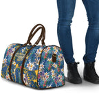 Parramatta Eels Travel Bag Tropical Hibiscus Floral Pattern With Blue And Yellow Accents