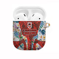 St George Illawarra Dragons AirPods Case Tropical Hibiscus Floral Pattern With Red And White Accents