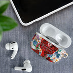 St George Illawarra Dragons AirPods Case Tropical Hibiscus Floral Pattern With Red And White Accents