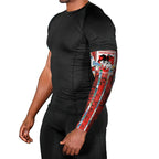 St George Illawarra Dragons Arm Sleeves Tropical Hibiscus Floral Pattern With Red And White Accents
