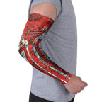 St George Illawarra Dragons Arm Sleeves Tropical Hibiscus Floral Pattern With Red And White Accents
