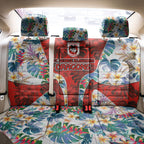 St George Illawarra Dragons Back Car Seat Cover Tropical Hibiscus Floral Pattern With Red And White Accents