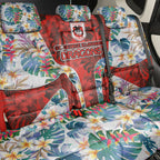 St George Illawarra Dragons Back Car Seat Cover Tropical Hibiscus Floral Pattern With Red And White Accents