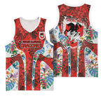 St George Illawarra Dragons Basketball Jersey Tropical Hibiscus Floral Pattern With Red And White Accents