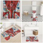 St George Illawarra Dragons Bathroom Set Tropical Hibiscus Floral Pattern With Red And White Accents
