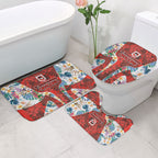 St George Illawarra Dragons Bathroom Set Tropical Hibiscus Floral Pattern With Red And White Accents