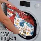 St George Illawarra Dragons Bathroom Set Tropical Hibiscus Floral Pattern With Red And White Accents