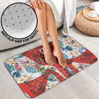 St George Illawarra Dragons Bathroom Set Tropical Hibiscus Floral Pattern With Red And White Accents
