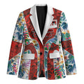 St George Illawarra Dragons Blazer Tropical Hibiscus Floral Pattern With Red And White Accents