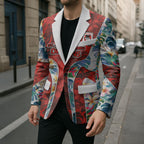 St George Illawarra Dragons Blazer Tropical Hibiscus Floral Pattern With Red And White Accents
