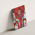 St George Illawarra Dragons Canvas Wall Art Tropical Hibiscus Floral Pattern With Red And White Accents
