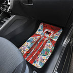 St George Illawarra Dragons Car Mats Tropical Hibiscus Floral Pattern With Red And White Accents