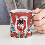 St George Illawarra Dragons Ceramic Mug Tropical Hibiscus Floral Pattern With Red And White Accents