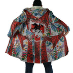 St George Illawarra Dragons Cloak Tropical Hibiscus Floral Pattern With Red And White Accents