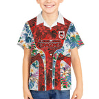 St George Illawarra Dragons Hawaiian Shirt Tropical Hibiscus Floral Pattern With Red And White Accents