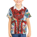 St George Illawarra Dragons Kid Hawaiian Shirt Tropical Hibiscus Floral Pattern With Red And White Accents