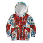 St George Illawarra Dragons Kid Hoodie Tropical Hibiscus Floral Pattern With Red And White Accents