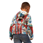 St George Illawarra Dragons Kid Hoodie Tropical Hibiscus Floral Pattern With Red And White Accents