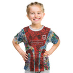 St George Illawarra Dragons Kid T Shirt Tropical Hibiscus Floral Pattern With Red And White Accents