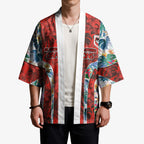 St George Illawarra Dragons Kimono Tropical Hibiscus Floral Pattern With Red And White Accents