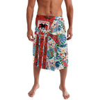 St George Illawarra Dragons Lavalava Tropical Hibiscus Floral Pattern With Red And White Accents