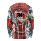 St George Illawarra Dragons Long Sleeve Shirt Tropical Hibiscus Floral Pattern With Red And White Accents