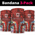 St George Illawarra Dragons Neck Gaiter Tropical Hibiscus Floral Pattern With Red And White Accents