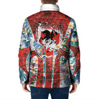 St George Illawarra Dragons Padded Jacket Tropical Hibiscus Floral Pattern With Red And White Accents