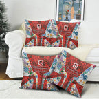 St George Illawarra Dragons Pillow Cover Tropical Hibiscus Floral Pattern With Red And White Accents