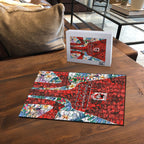 St George Illawarra Dragons Puzzle Tropical Hibiscus Floral Pattern With Red And White Accents