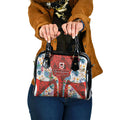 St George Illawarra Dragons Shoulder Handbag Tropical Hibiscus Floral Pattern With Red And White Accents