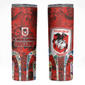 St George Illawarra Dragons Skinny Tumbler Tropical Hibiscus Floral Pattern With Red And White Accents