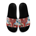 St George Illawarra Dragons Slide Sandals Tropical Hibiscus Floral Pattern With Red And White Accents