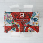 St George Illawarra Dragons Tablecloth Tropical Hibiscus Floral Pattern With Red And White Accents
