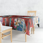 St George Illawarra Dragons Tablecloth Tropical Hibiscus Floral Pattern With Red And White Accents
