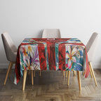 St George Illawarra Dragons Tablecloth Tropical Hibiscus Floral Pattern With Red And White Accents