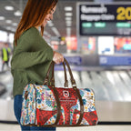 St George Illawarra Dragons Travel Bag Tropical Hibiscus Floral Pattern With Red And White Accents