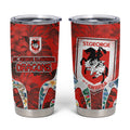 St George Illawarra Dragons Tumbler Cup Tropical Hibiscus Floral Pattern With Red And White Accents